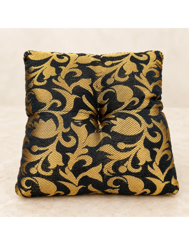 Coussin carré pour bol chantant noir et or – 12 ou 15 cm