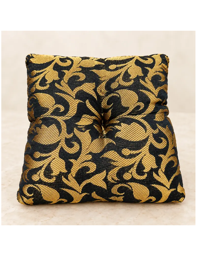 Coussin carré pour bol chantant noir et or – 12 ou 15 cm