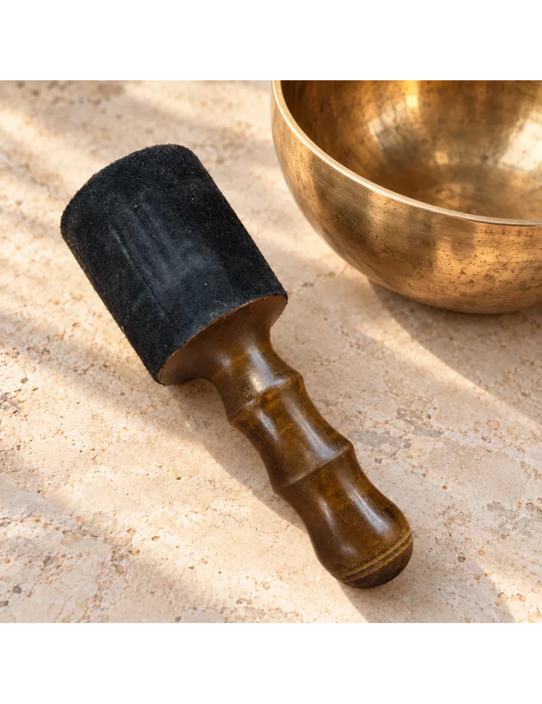 Maillet bol chantant bois et daim noir – tête 5 ou 7 cm