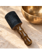 Maillet pour bol chantant en bois et daim noir – tête 5 ou 7 cm