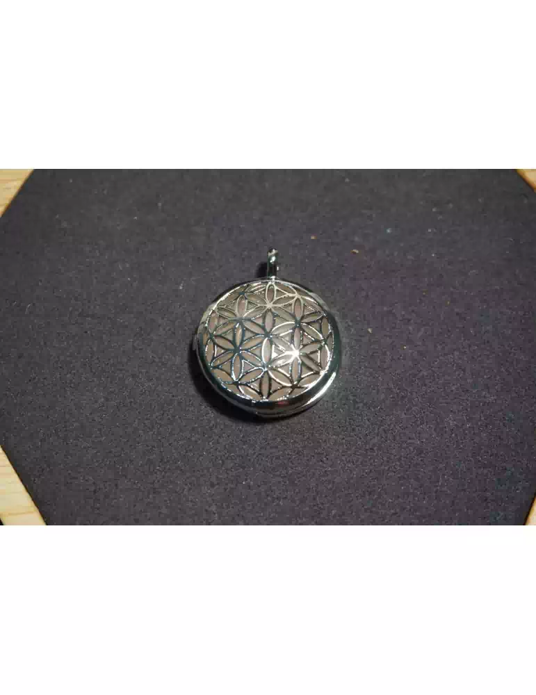 Pendentif Fleur de vie en Métal Pierres au choix