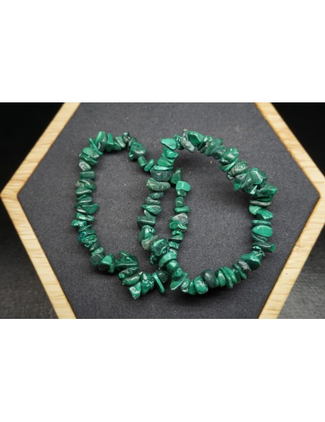 Braccialetto Chips Malachite Lotto di 10