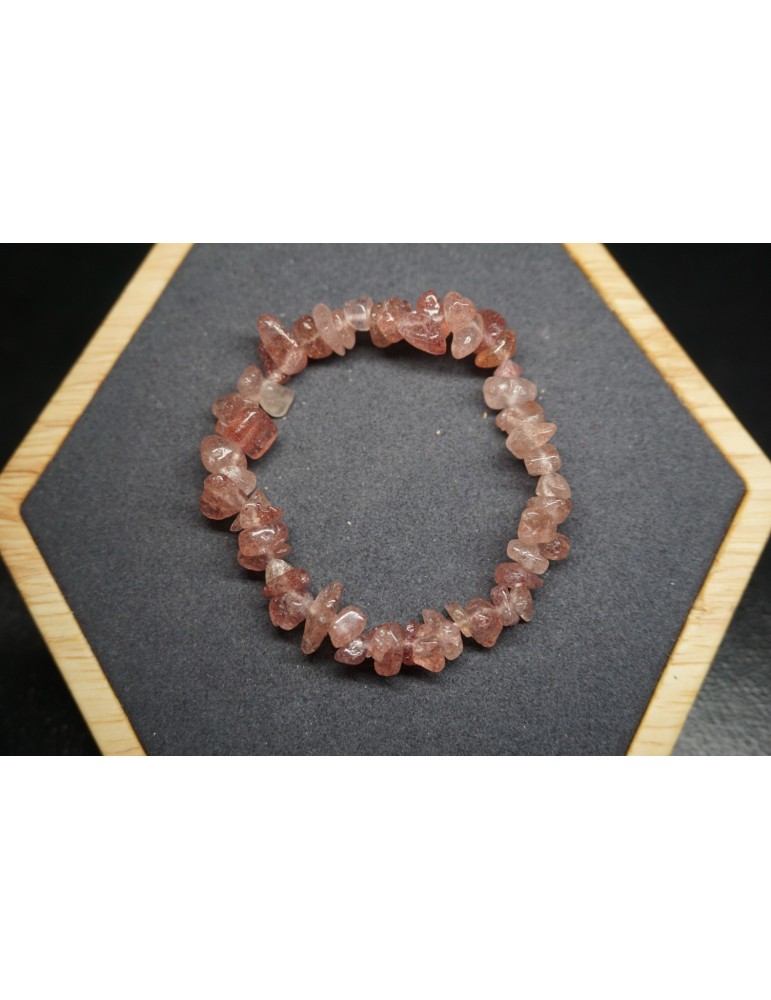 Bracelet Chips quartz fraise Lot de 10