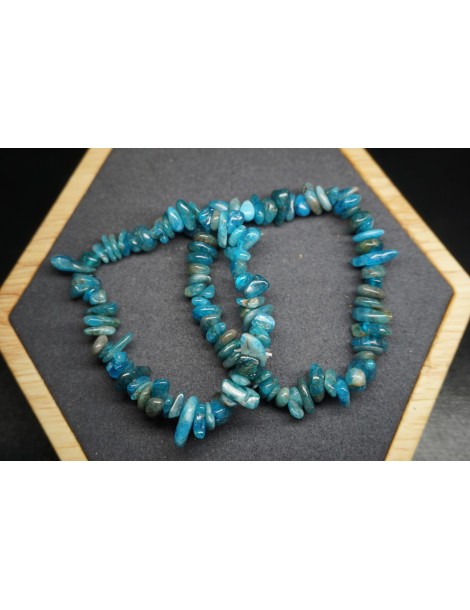 Bracciale Chips Apatite Blu Lotto di 10