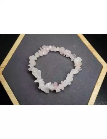 Bracelet Chips Quartz Rose Lot de 10