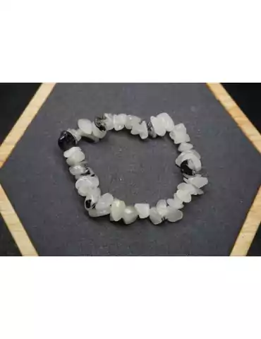 Bracelet Chips Quartz Tourmaline Lot de 10