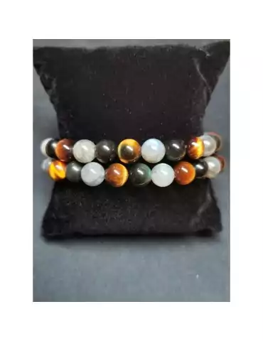 Bracelet triple protection labradorite perles A