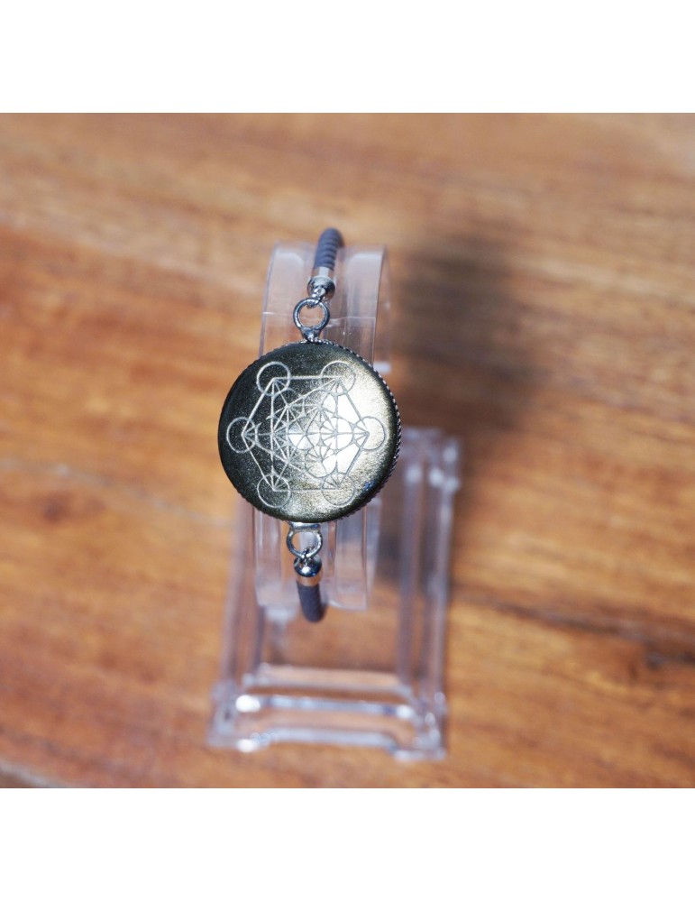 Bracelet Métatron Obsidienne Dorée