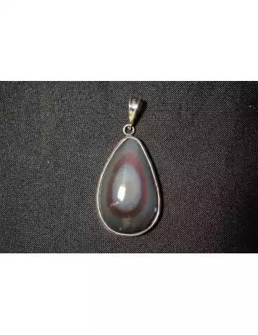 Pendentif oeil céleste en argent obsidienne