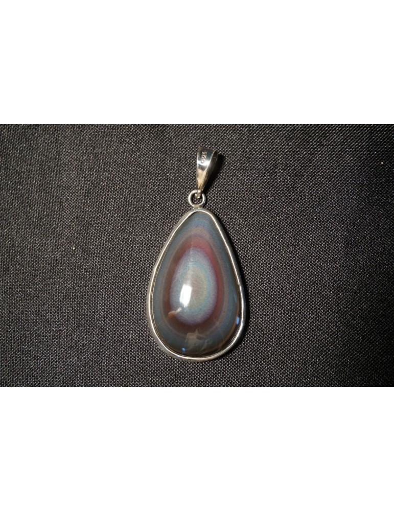 Colgante de ojo celestial en plata obsidiana