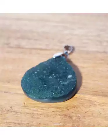 Green Mtrolite Chalcedony druzy Pendant A