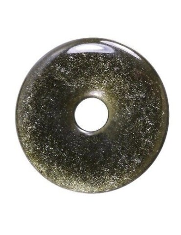 Pendentif Obsidienne Dorée donut