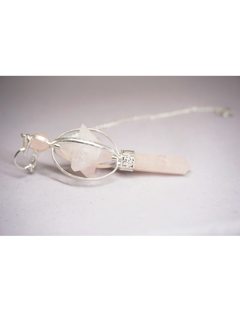 Pendule Merkaba Quartz Rose