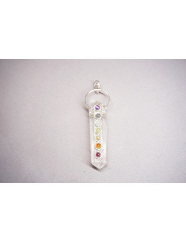7 chakra and crystal point pendant