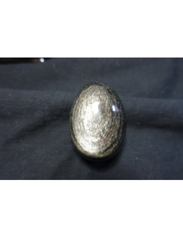 Huevo obsidiano de plata