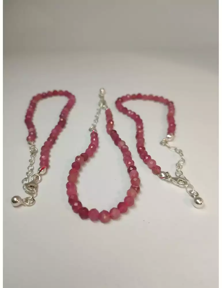 Bracelet Facettes Tourmaline Rose