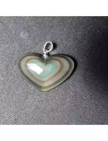 Celestial Eye Obsidian Heart Pendant XL A