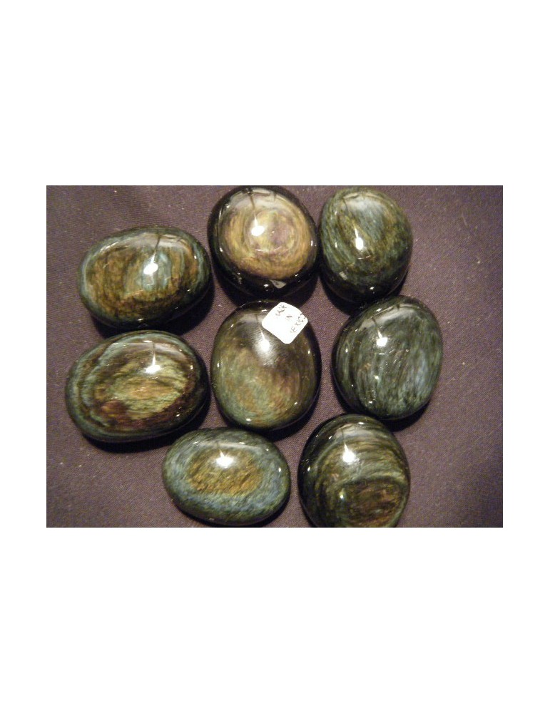 obsidiana manta Huichol pedra rolada AA