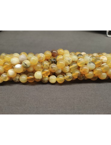 Fil Opale jaune perles AA