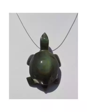 Celestial Eye Obsidian Turtle Pendant A