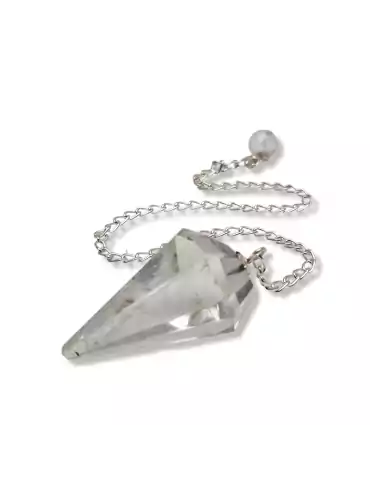 Faceted Rock Crystal Pendulum