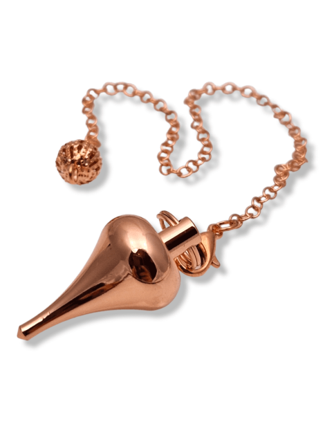 Copper-colored metal drop-shaped pendant