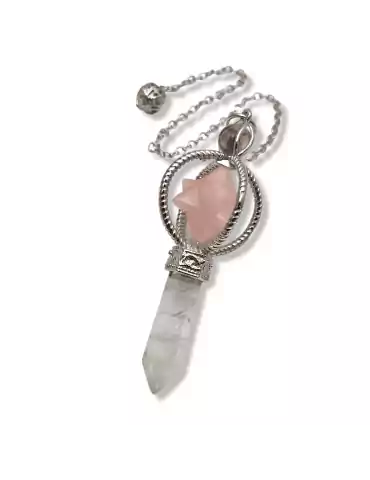 Pendule Merkaba Quartz Rose