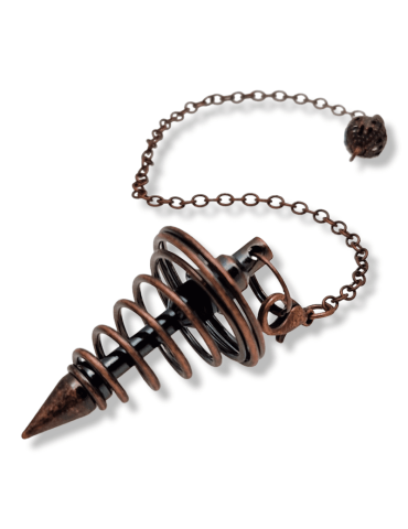 Pendule métal bronze spirale