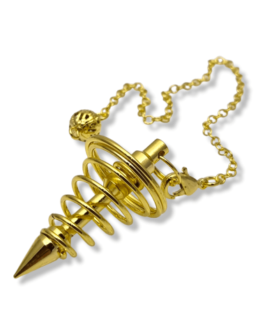 Pendulo de metal dourado espiral