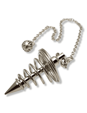 Pendulo de metal prata espiral