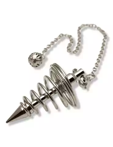 Silver spiral metal pendulum