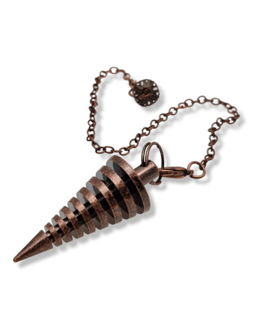 Bronze metal cone striated pendulum