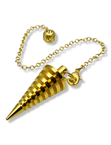 Pêndulo de metal dourado cone estriado