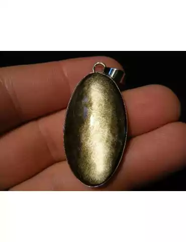 Pendentif obsidienne dorée AA