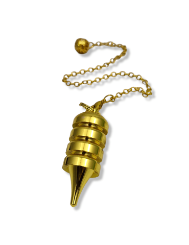 Pendolo in metallo dorato con anelli