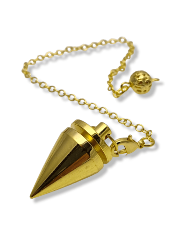 Pêndulo de cone de metal dourado