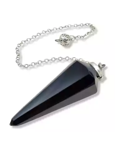 Black obsidian faceted...