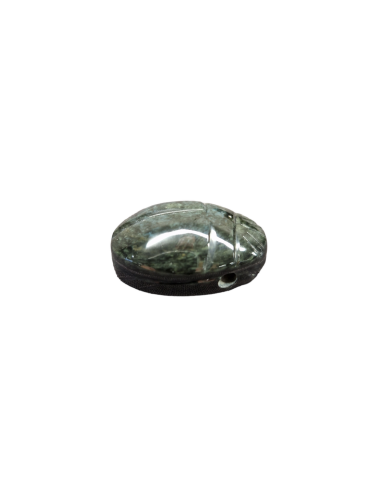 Obsidian Scarab Huichol A Pendant