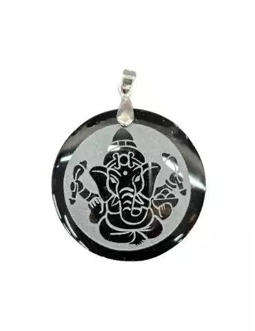 Ganesh Obsidian Pendant