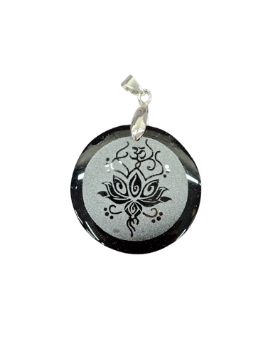 Colgante Flor de Loto Obsidiana