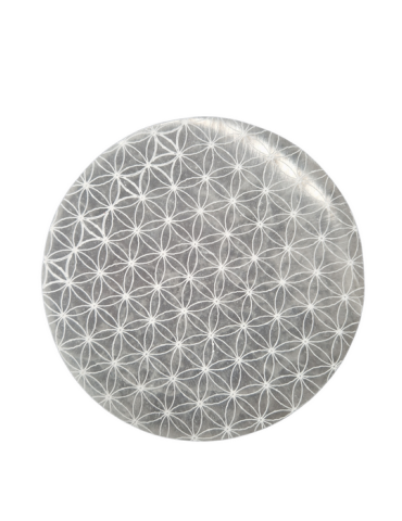 Engraved Flower of Life Selenite