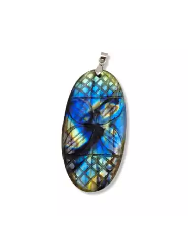 Pendentif Labradorite gravé