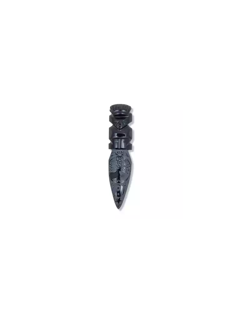 Aztec dagger in black obsidian