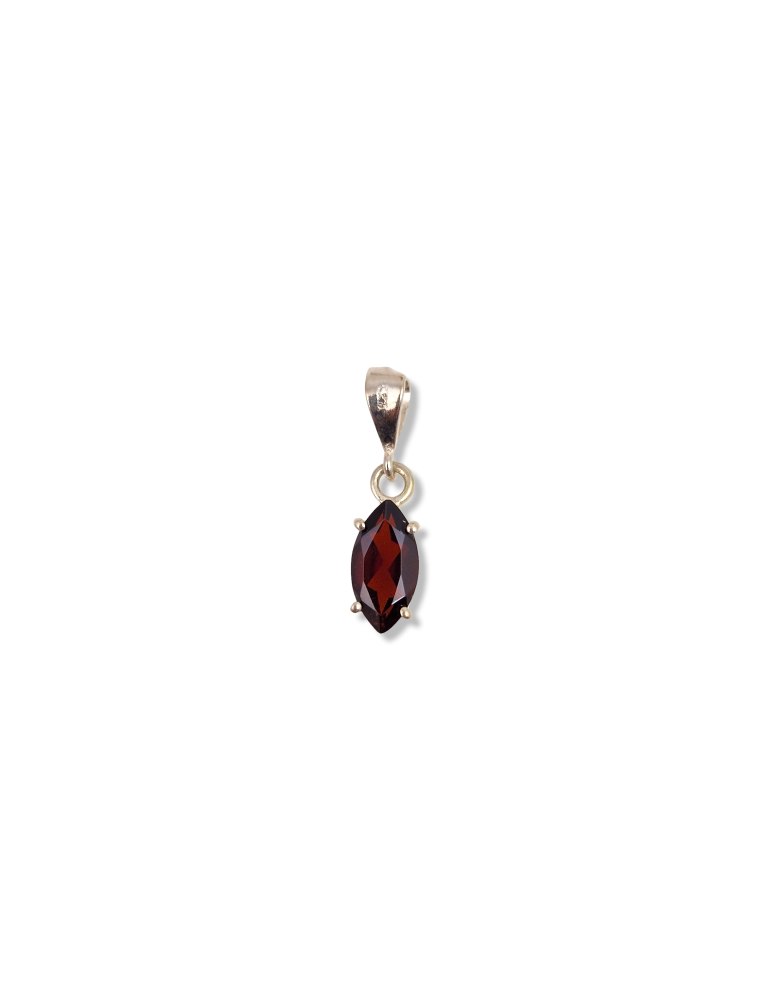 Faceted Garnet Pendant set in 925 Silver