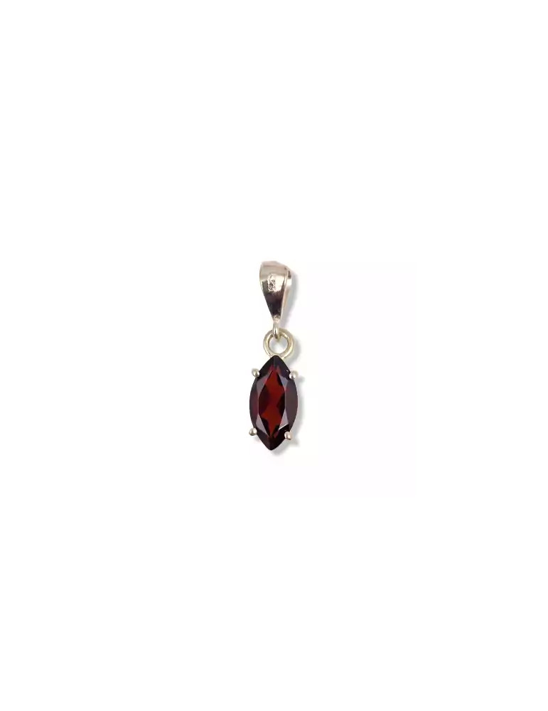 Faceted Garnet Pendant set in 925 Silver