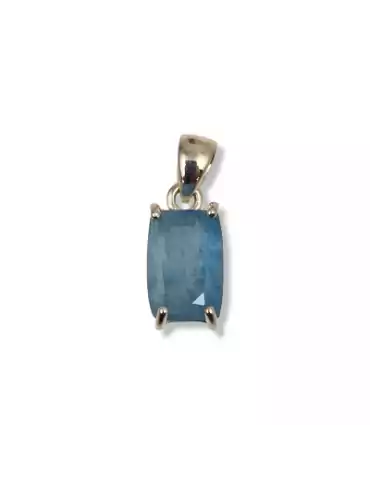 Faceted Aquamarine Pendant set in 925 Silver