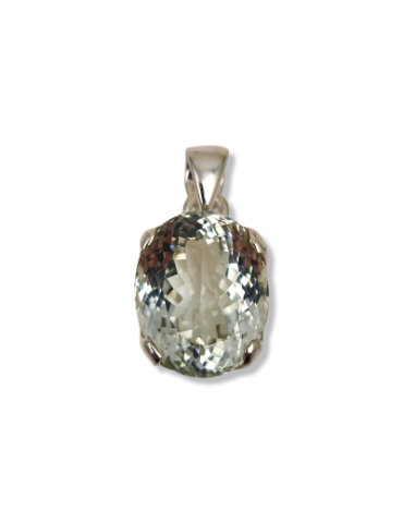 Colorless Topaz Pendant set in 925 Silver