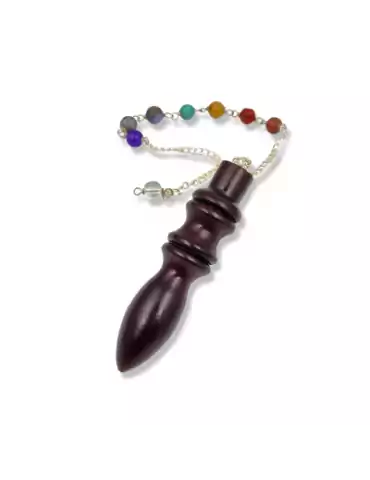 7 chakras wooden pendulum