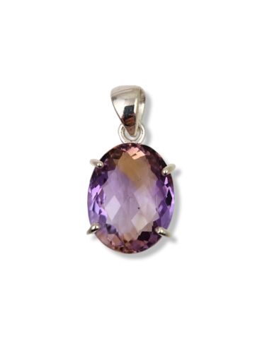 Faceted Ametrine pendant set in 925 silver