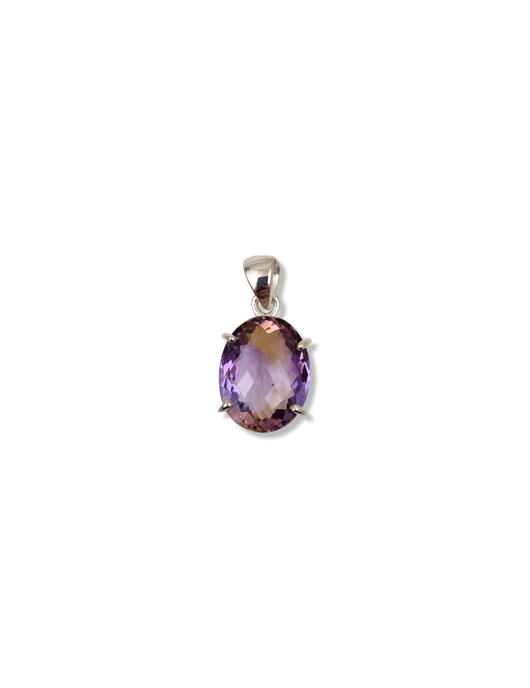 Faceted Ametrine pendant set in 925 silver